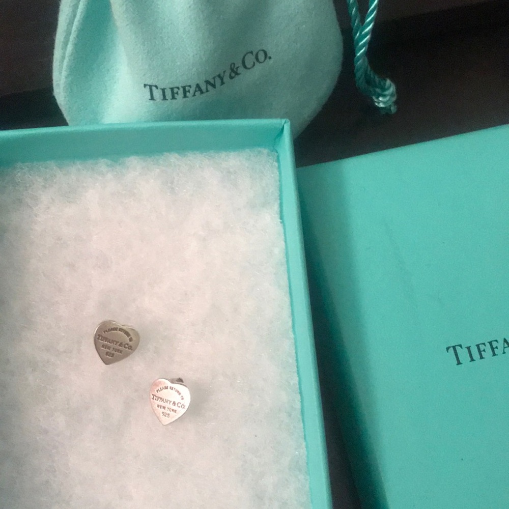 Tiffany Earrings- heart shaped sterling silver